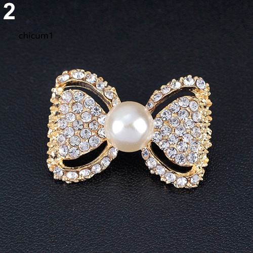 Ghim Cài Áo Hình Nơ Đính Ngọc Trai Nhân Tạo Thời Trang Cho Nữ