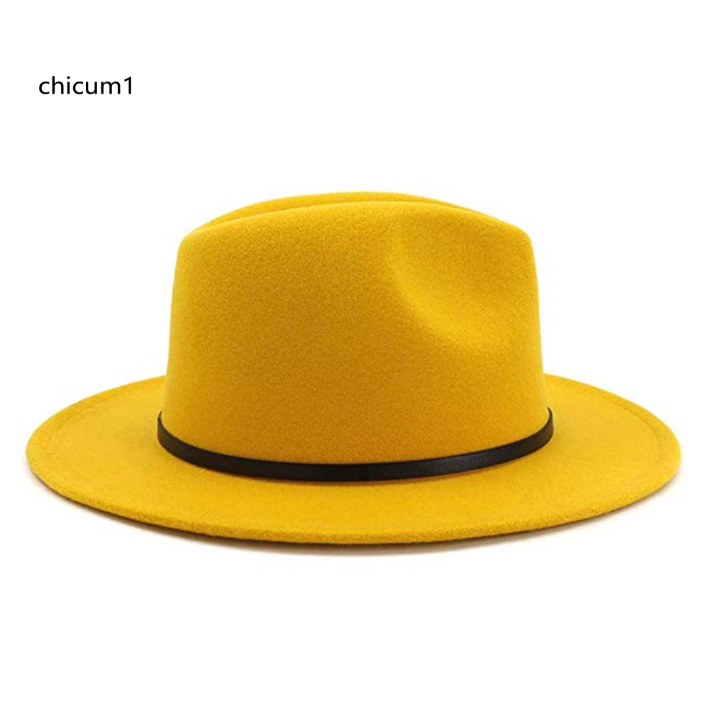 Mũ Fedora Rộng Vành Thoáng Khí Màu Sắc Đơn Giản Cho Nữ