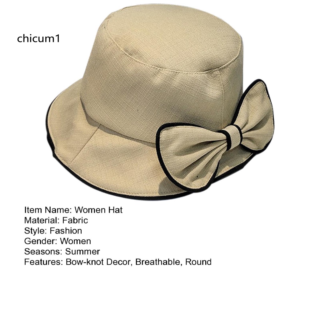Nón Tai Bèo Chống Nắng Mềm Mại Thoáng Khí Thắt Nơ Màu Tương Phản Trang Trí Thanh Lịch Dành Cho Bạn Nữ