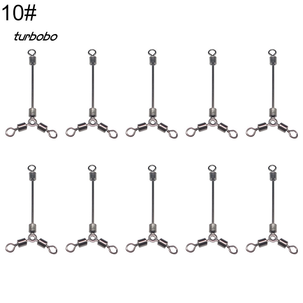 Set 10 Phụ Kiện Câu Cá 3 Chiều Xoay Được Bằng Thép Không Gỉ