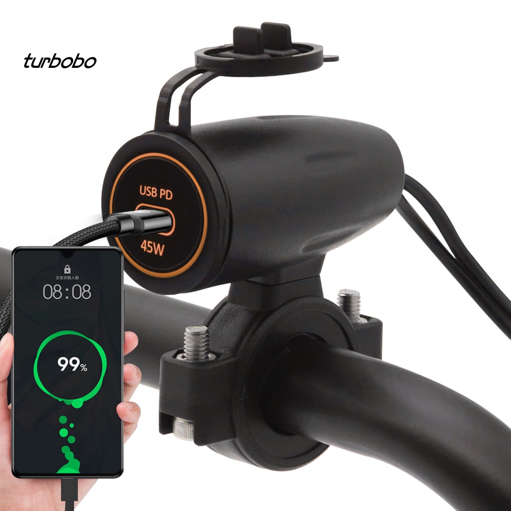 Bộ Sạc Giao Diện PD 45W C5909-Z PD 5 Chế Độ Có Đèn LED Và Cổng USB Dành Cho Xe Mô Tô