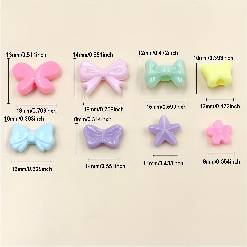 Set 20 / 40 / 50 Hạt Xâu Chuỗi Hình Hoa Bướm Làm Trang Sức Thủ Công