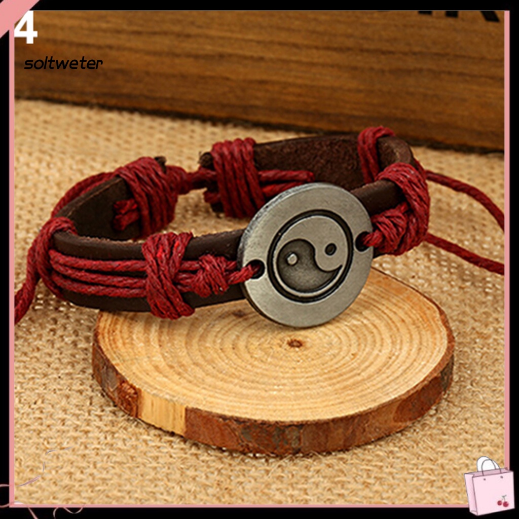 Vòng Tay Dây Da Nhiều Lớp Mặt Hình Vô Cực Unisex