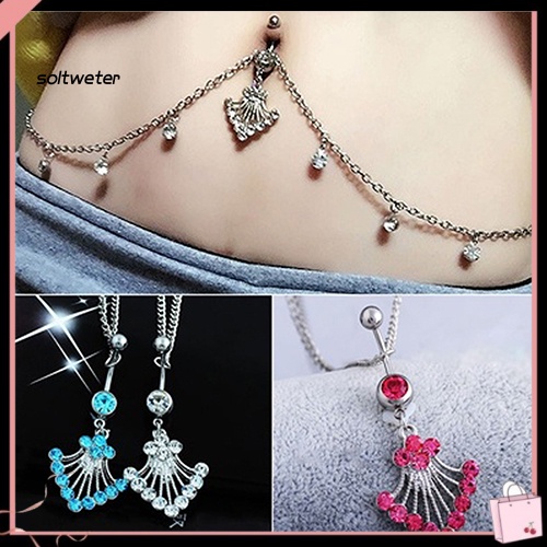 Khuyên Rốn Dạng Chuỗi Xích Đính Đá Quyến Rũ Cho Nữ