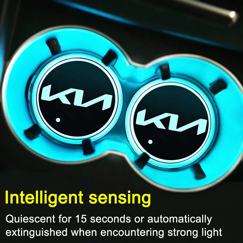 Tấm Lót Cốc Nước Có Đèn led Nhiều Màu Cho kia cerato k3 kx optima k5 rio grand carnival sorento Sedan l520