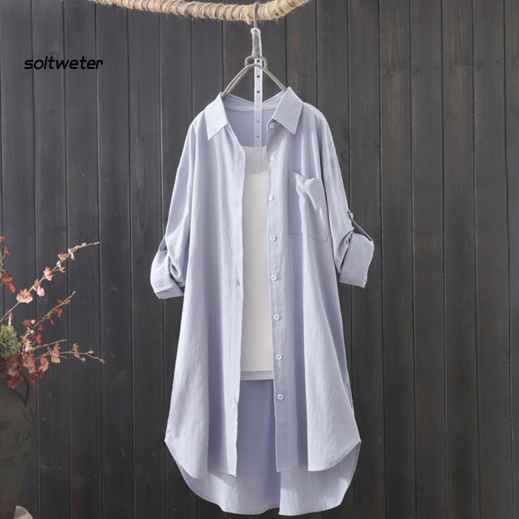 Áo Sơ Mi Tay Dài Cổ Bẻ Màu Sắc Thời Trang Cho Nữ