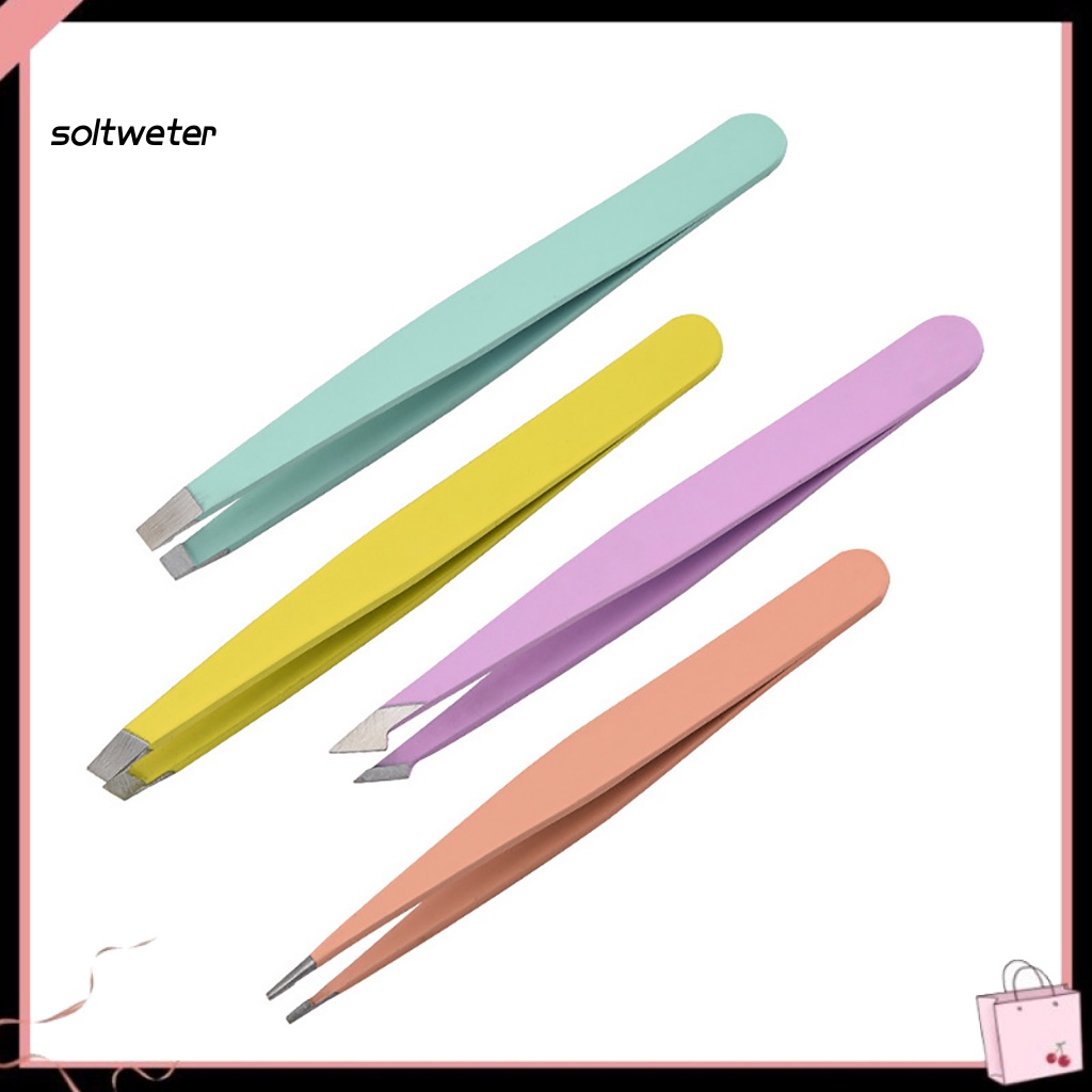 Bộ 4 Nhíp Nhổ Lông Mày Bằng Thép Không Gỉ