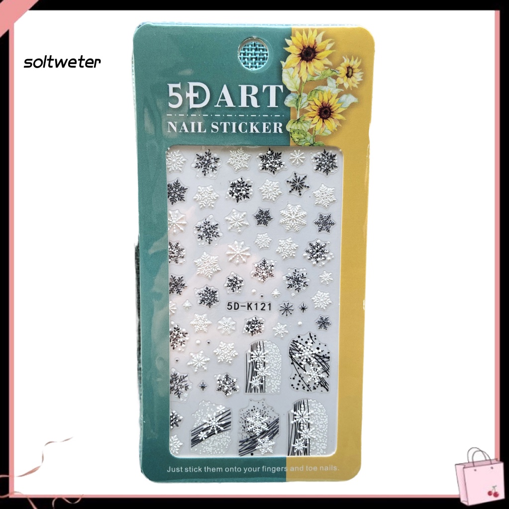 Miếng Dán Trang Trí Móng Tay Siêu Mỏng Họa Tiết Giáng Sinh Tinh Tế Dính Chắc Chắn Charms