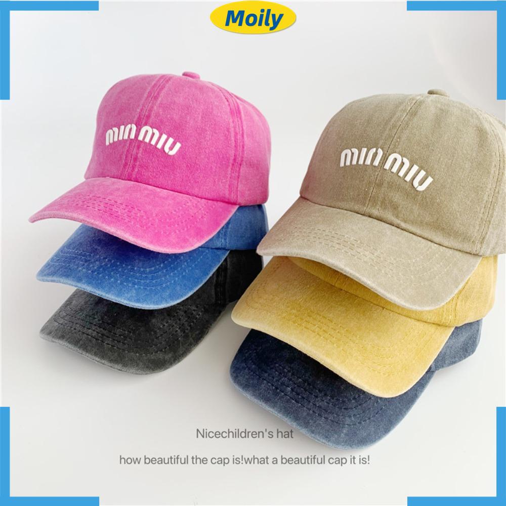 MOILYVN Mũ Lưỡi Trai Denim Chống Nắng Thêu Chữ Phong Cách Hiphop Thời Trang Mùa Hè Cho Nam Và Nữ