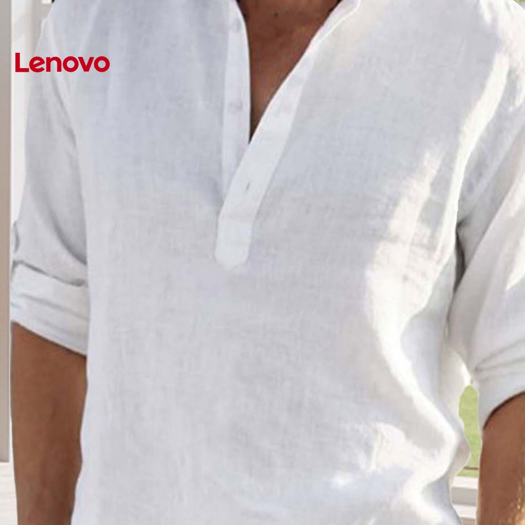 Áo Sơ Mi Nam Dài Tay Cổ Chữ V Màu Sắc Thanh Lịch