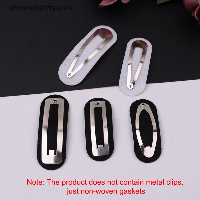 Bộ 100 Kẹp Tóc Hình Oval / Chữ Nhật Bằng Vải Nỉ Không Dệt Tiện Dụng