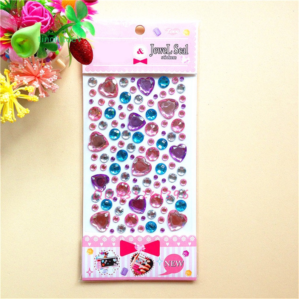 [TinchitdeV] Cuộn Dây Dán Đá Giả Kim Cương Pha Lê Hình Trái Tim Lấp Lánh Tự Dính Trang Sức [Mới]