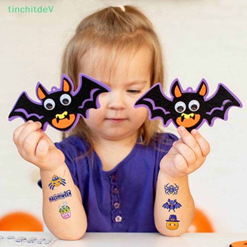 Set 10 Hình Xăm Dán Tạm Thời Họa Tiết Hoạt Hình Phong Cách Halloween Dành Cho Trẻ Em