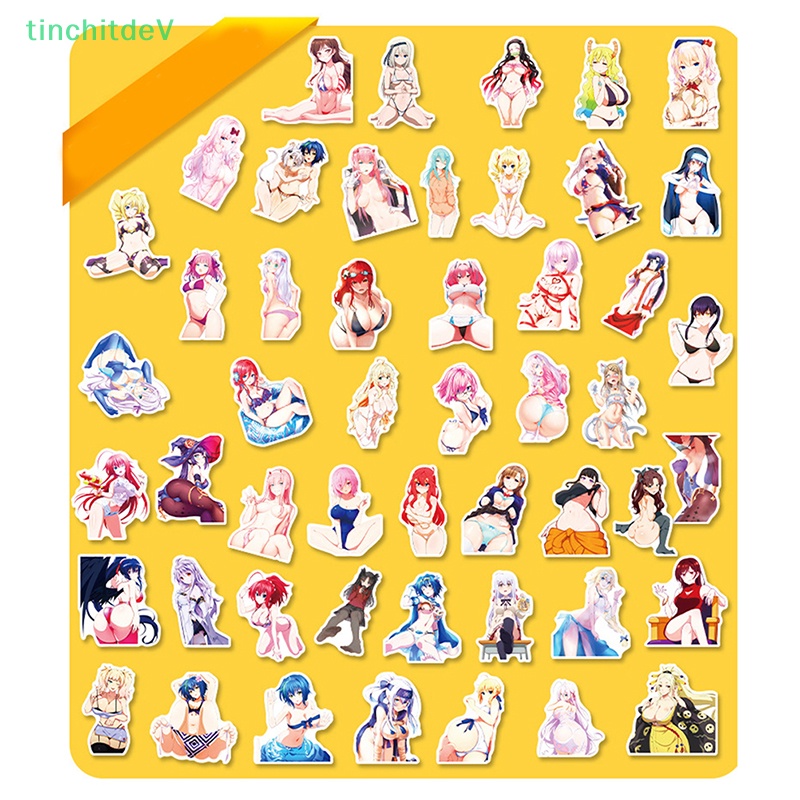 Bộ 50 Miếng Dán Hình Thỏ Gợi Cảm Trang Trí Laptop / Vali / Ván Trượt / Điện Thoại