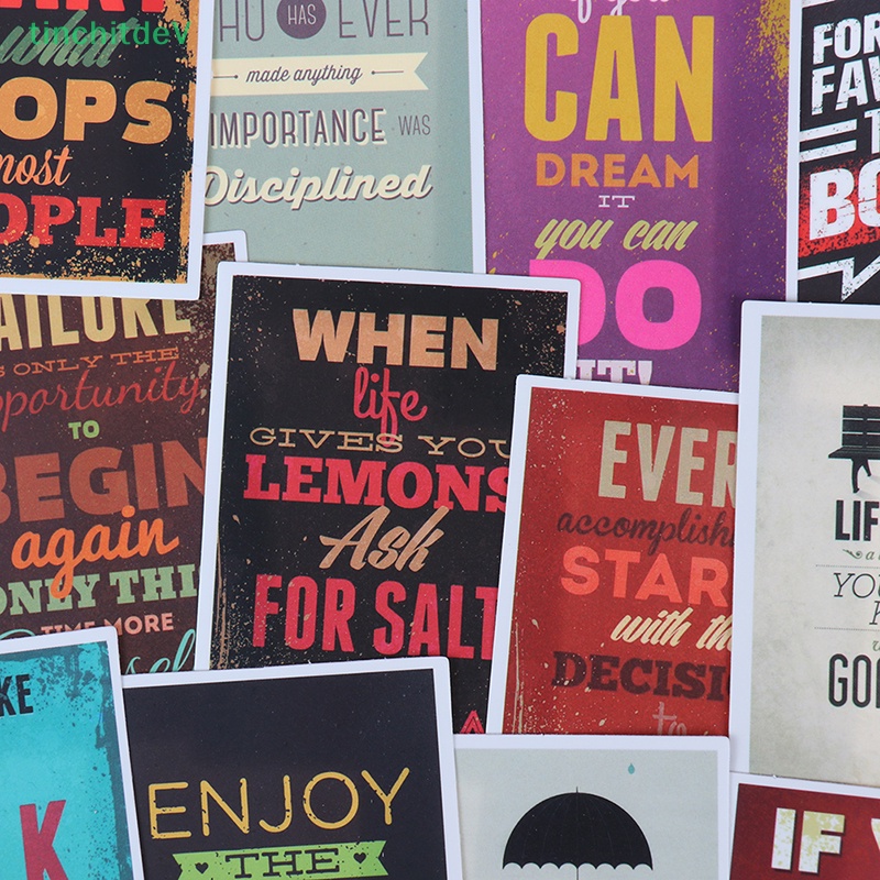 [TinchitdeV] Set 25 Sticker Câu Trích Dẫn Sự Sống Động Dán Trang Trí Nhật Ký Ván Trượt Laptop Hành Lý [Mới]