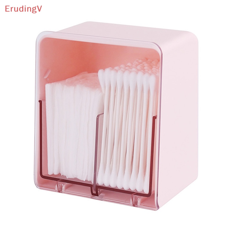 Hộp Đựng Bông Tẩy Trang 2 Ngăn Hình Tròn Cỡ Lớn Trong Suốt Tiện Dụng