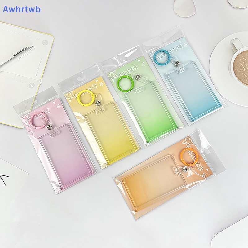 Bao Đựng Thẻ Bằng Acrylic Trong Suốt 3 Inch Màu Gradient Cho Học Sinh Mới