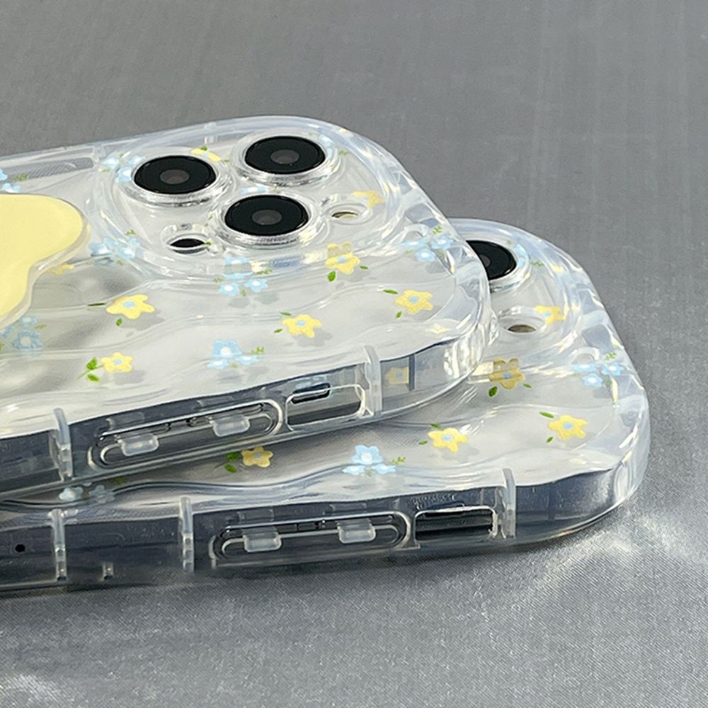 Ốp Điện Thoại TPU Mềm Chống Sốc Có Giá Đỡ Hình Hoa Cho IPhone 11 12 13 14 Pro Max