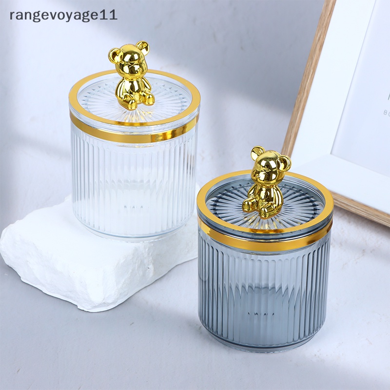 Lọ Đựng Mỹ Phẩm [Rangevoyage] Bằng Acrylic Trong Suốt Hình Gấu Dễ Thương
