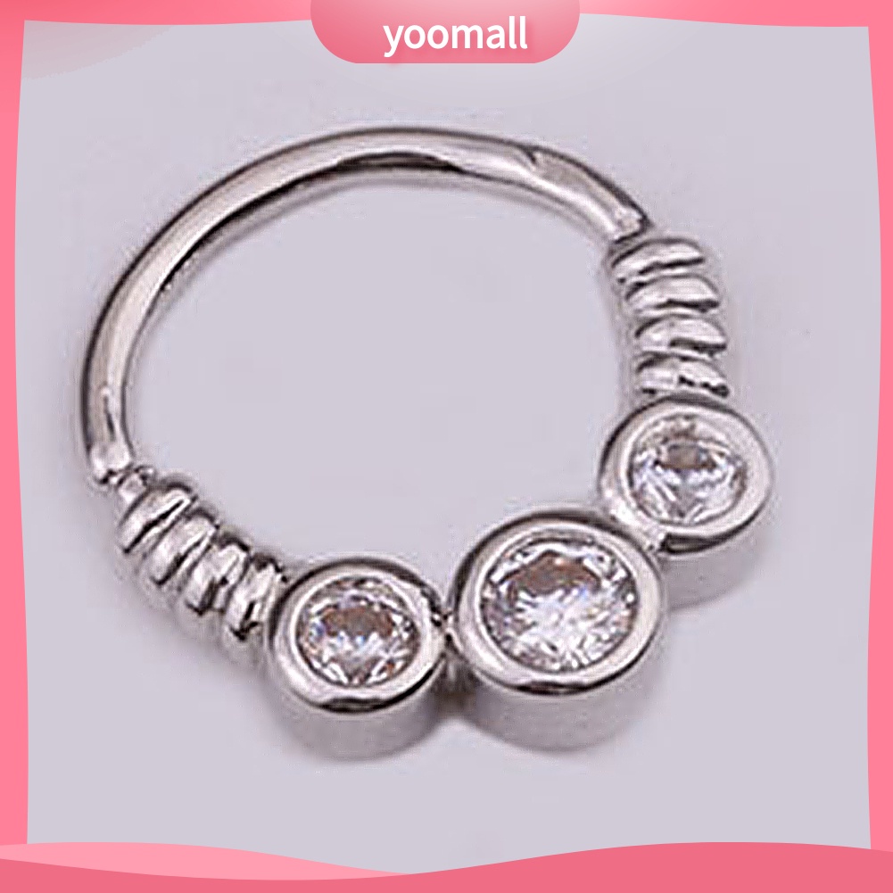 1 Khuyên Mũi Tròn Đính Đá Zircon Thời Trang