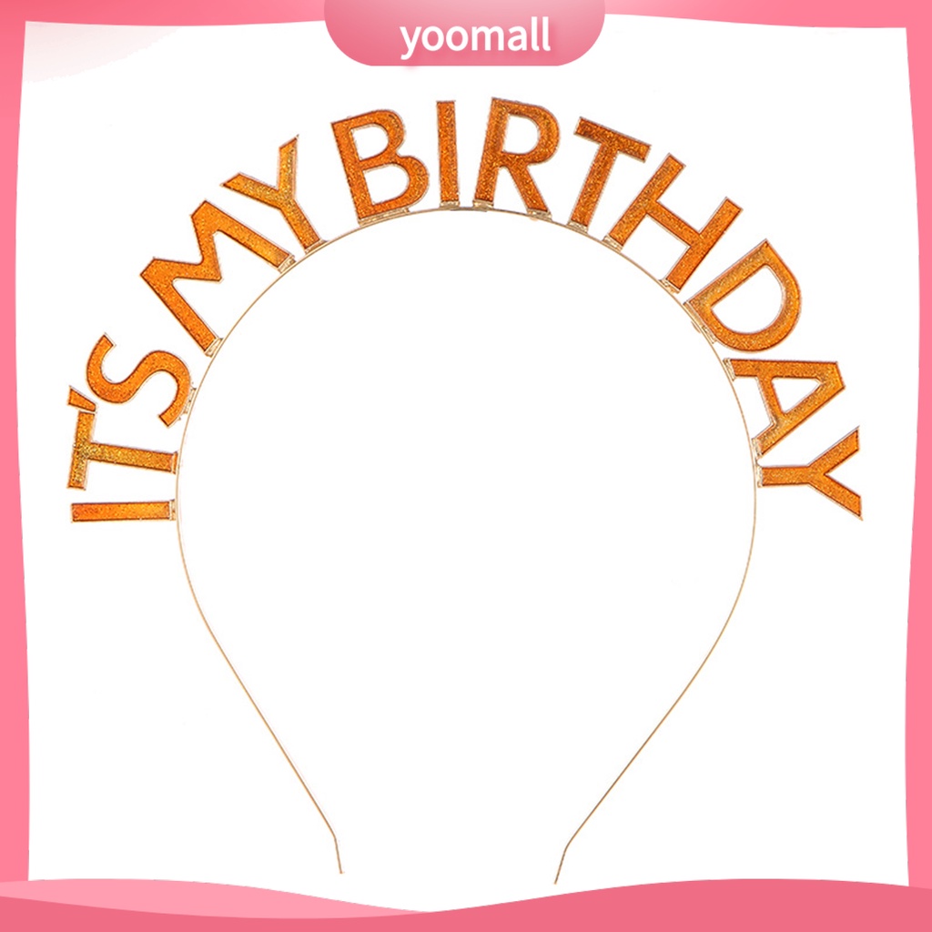 [YM] Cài Tóc Hình Vương Miện Bắt Mắt Bằng Hợp Kim Tinh Tế Chống Rỉ Sét Thiết Kế Chữ Happy Birthday Cho Nữ