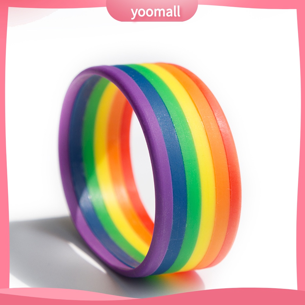 [YM] Vòng Tay Silicone Màu Cầu Vồng Cho Nam Và Nữ
