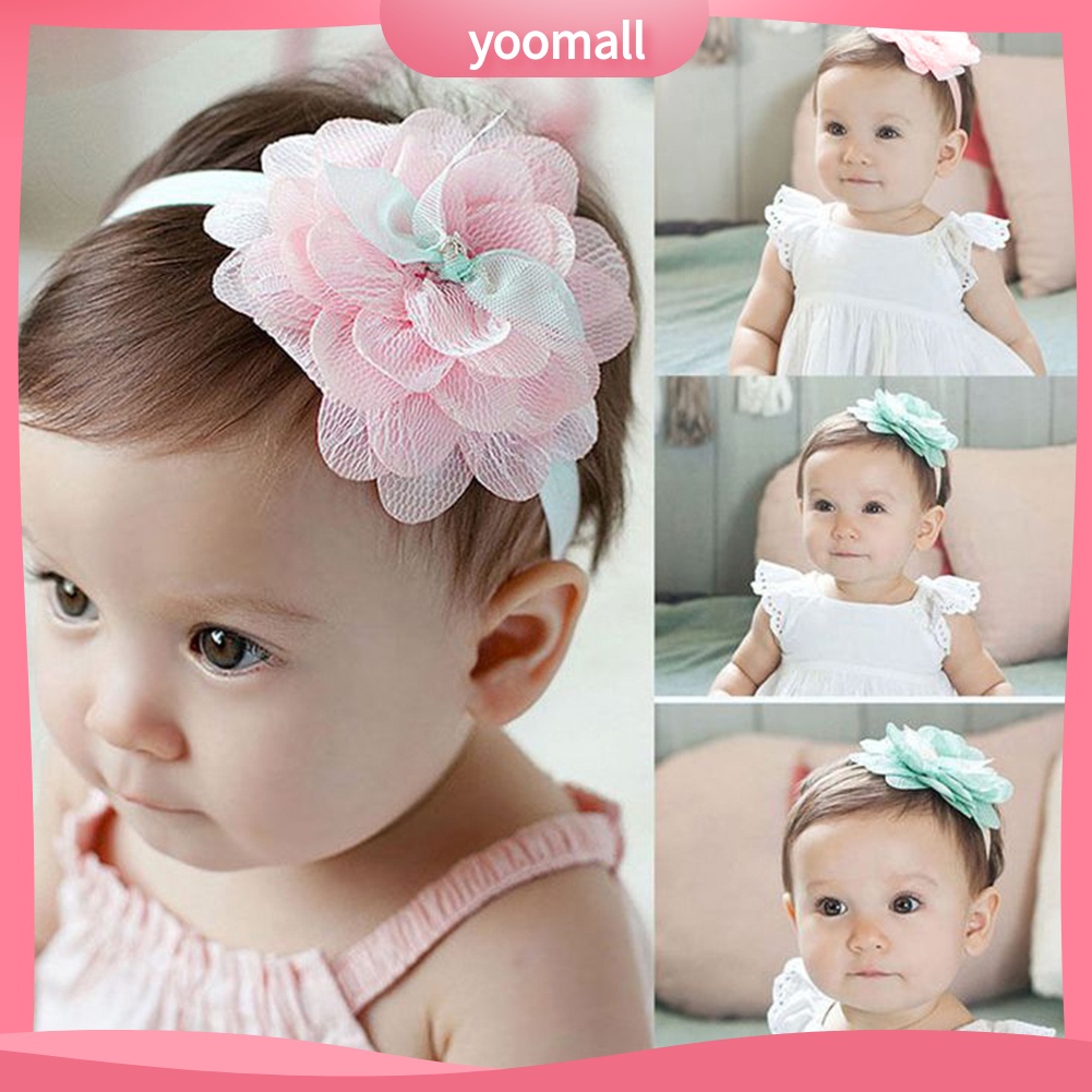 Băng Đô Ren Hoa Co Giãn Xinh Xắn Cho Bé Gái