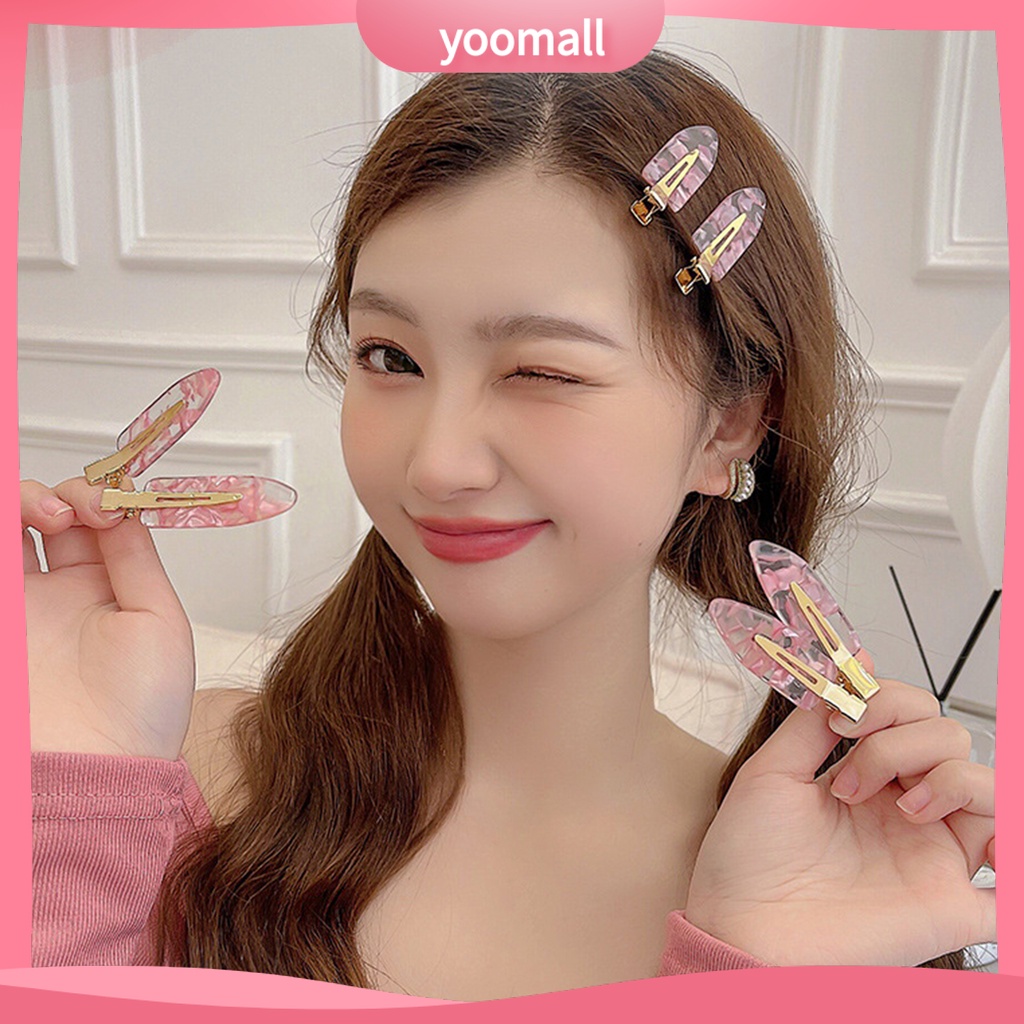 Bộ 2 Kẹp Tóc Bằng Acrylic Chống Trượt Có Răng Liền Mạch Phong Cách Hàn Quốc