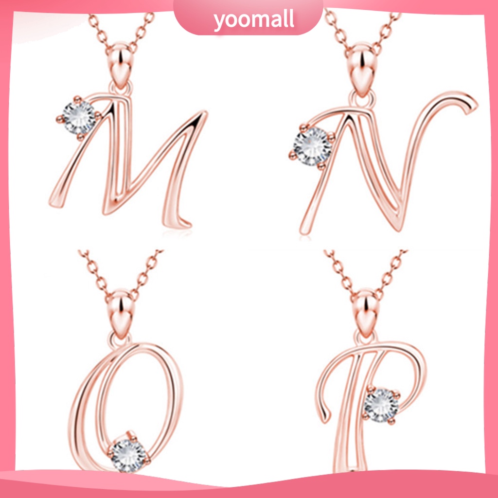 Vòng cổ Mặt 26 Chữ Cái Đính Đá Zircon Thời Trang
