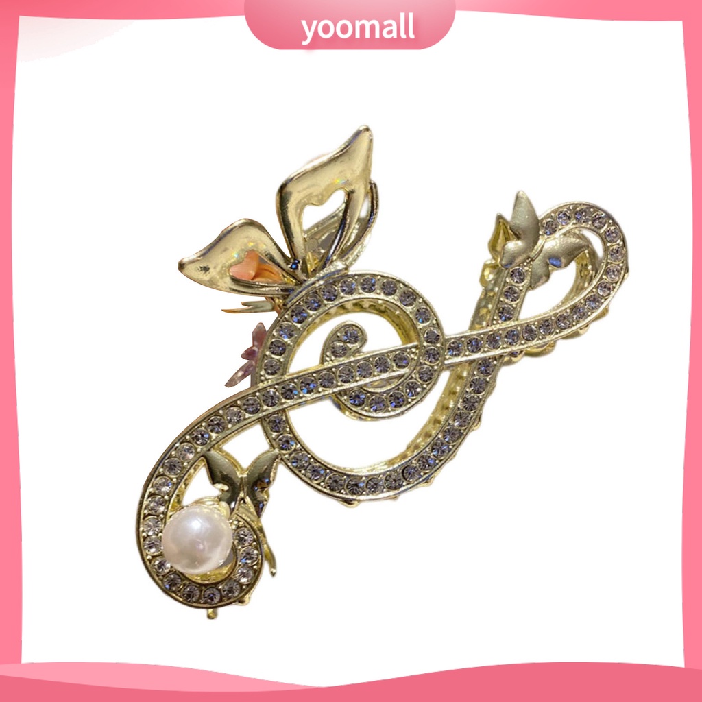 Kẹp Tóc Càng Cua Đính Đá Ngọc Trai Giả Hình Vảy Cá / Bướm Chống Trượt Trang Trí Tóc Đuôi Ngựa