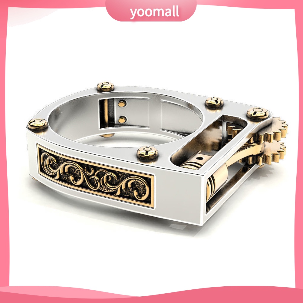 Nhẫn Hình Bánh Răng Phong Cách Punk Cá Tính Cho Nam Và Nữ