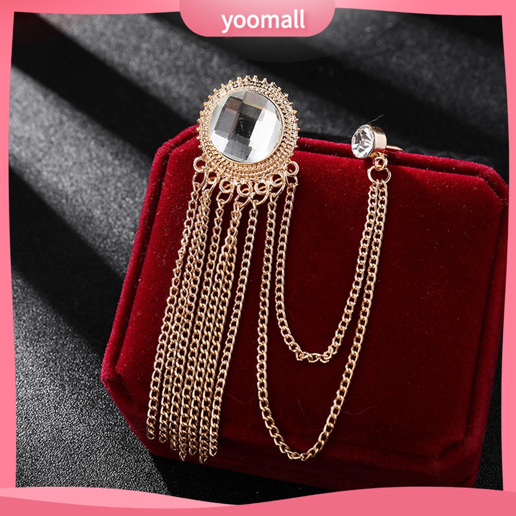 Ghim Cài Áo Dạng Chuỗi Xích Lấp Lánh Mạ Điện Lên Màu Nhanh Phong Cách Cổ Điển Cho Nam