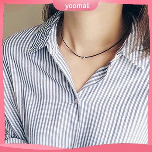 Vòng Cổ Choker Giả Da Đính Hạt Màu Đen Phong Cách Punk Cá Tính Dành Cho Nữ