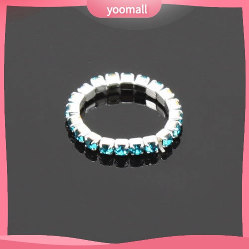 Set 12 Nhẫn Đeo Ngón Chân Co Giãn Đính Đá Pha Lê Nhiều Màu Charms