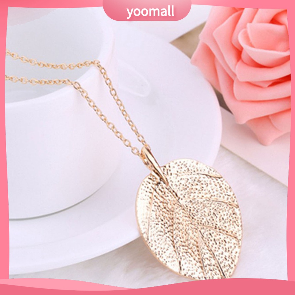 [YM] Vòng Cổ Sweater Dây Xích Kết Cấu Lá Duyên Dáng Thanh Lịch Dễ Lên Màu Làm Quà Tặ