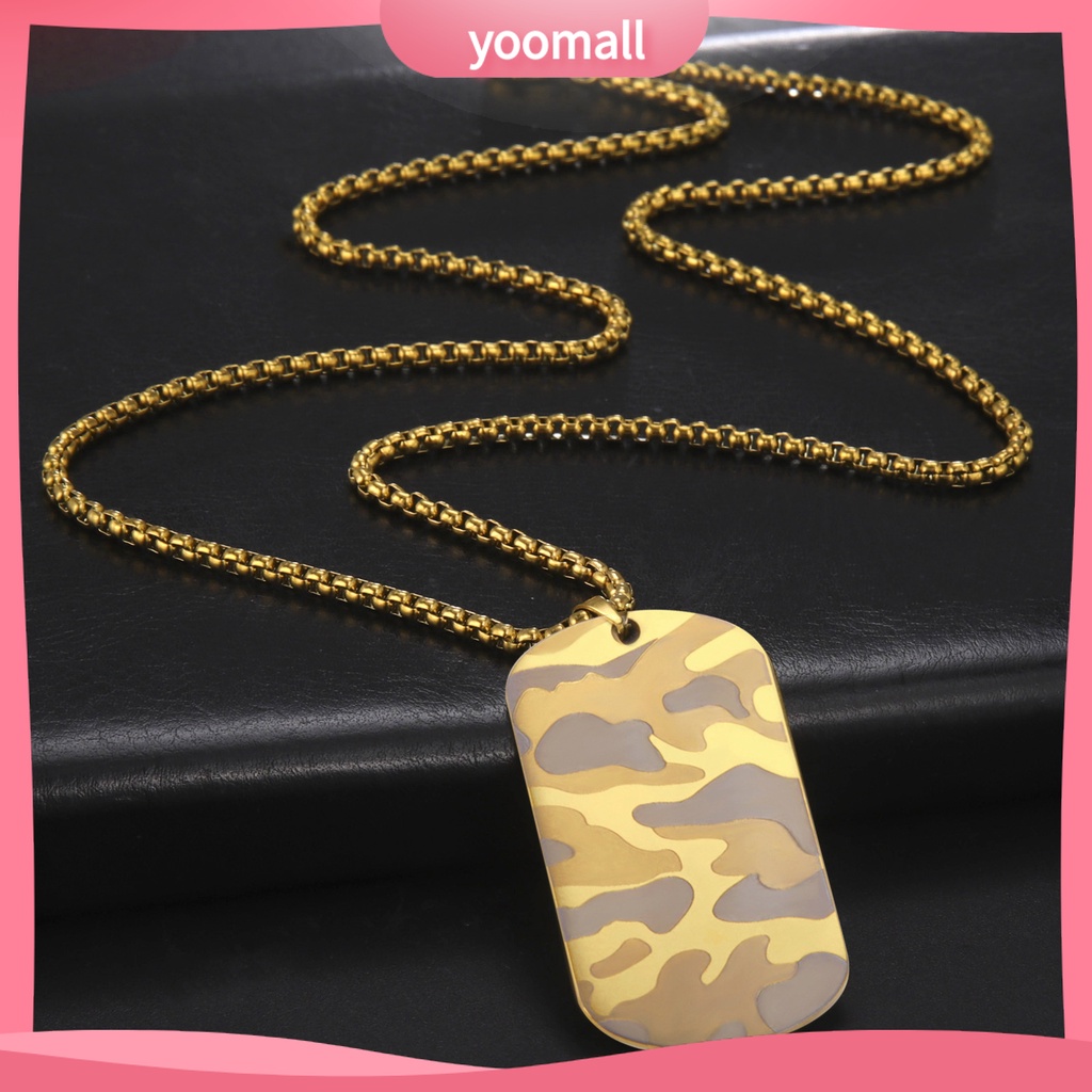 Vòng cổ Bằng Thép Không Gỉ Mạ Điện Họa Tiết Rằn Ri Phong Cách Hip Hop Thời Trang Cho Nam