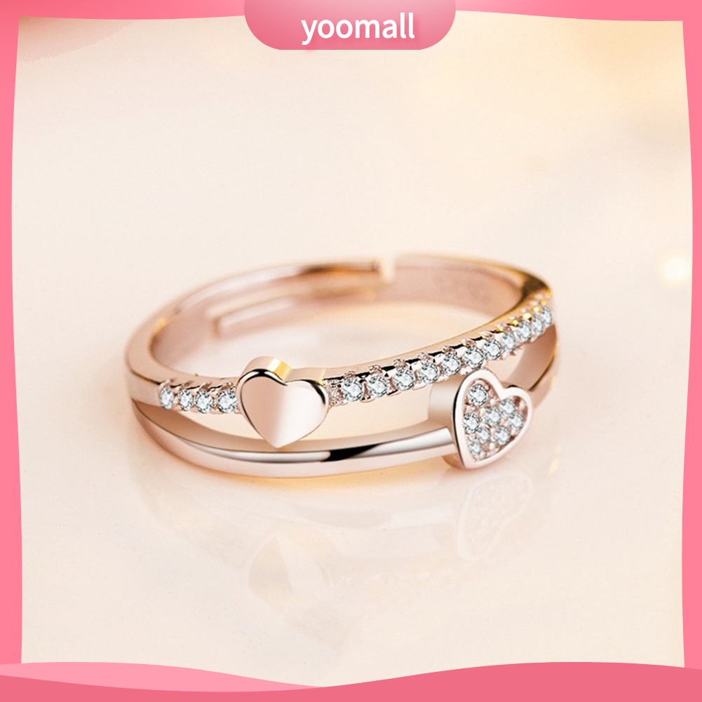 Nhẫn Hình Trái Tim Đính Đá Thời Trang Dành Cho Nữ