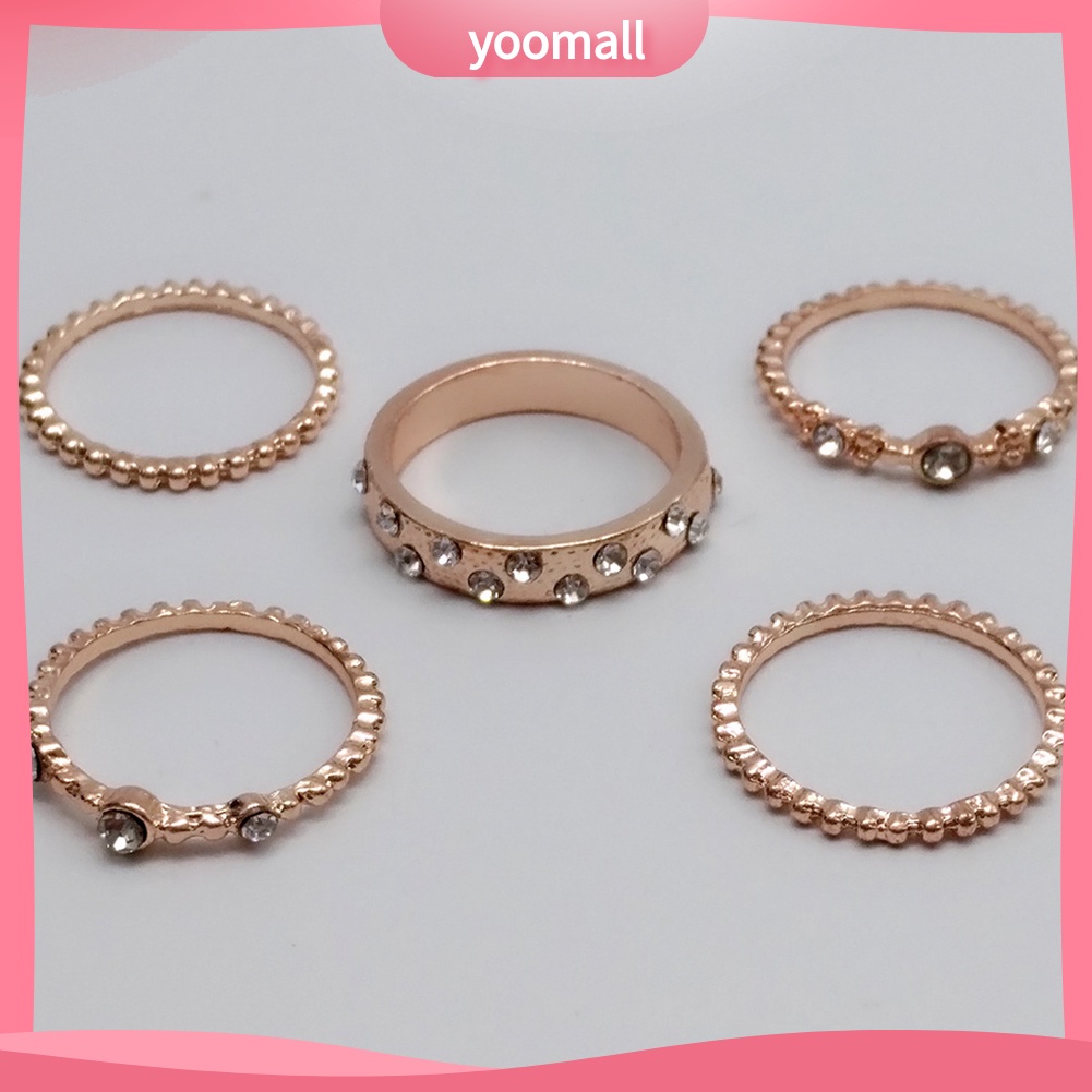 Set 5 Nhẫn Đeo Khớp Ngón Tay Phong Cách Bohemian Cổ Điển Dành Cho Nữ