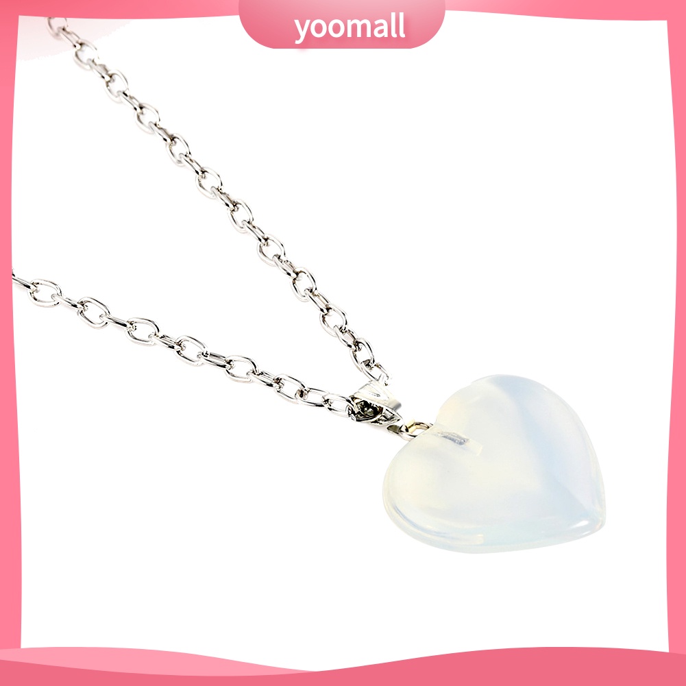 Vòng cổ Mặt Đá Tự Nhiên Hình Trái Tim Thời Trang Cho Nữ