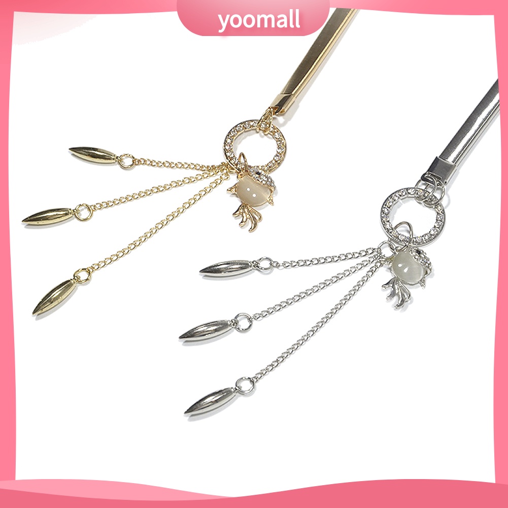 Thắt Lưng Mỏng Đính Đá Quý Nhân Tạo Hình Cá Vàng Cho Nữ