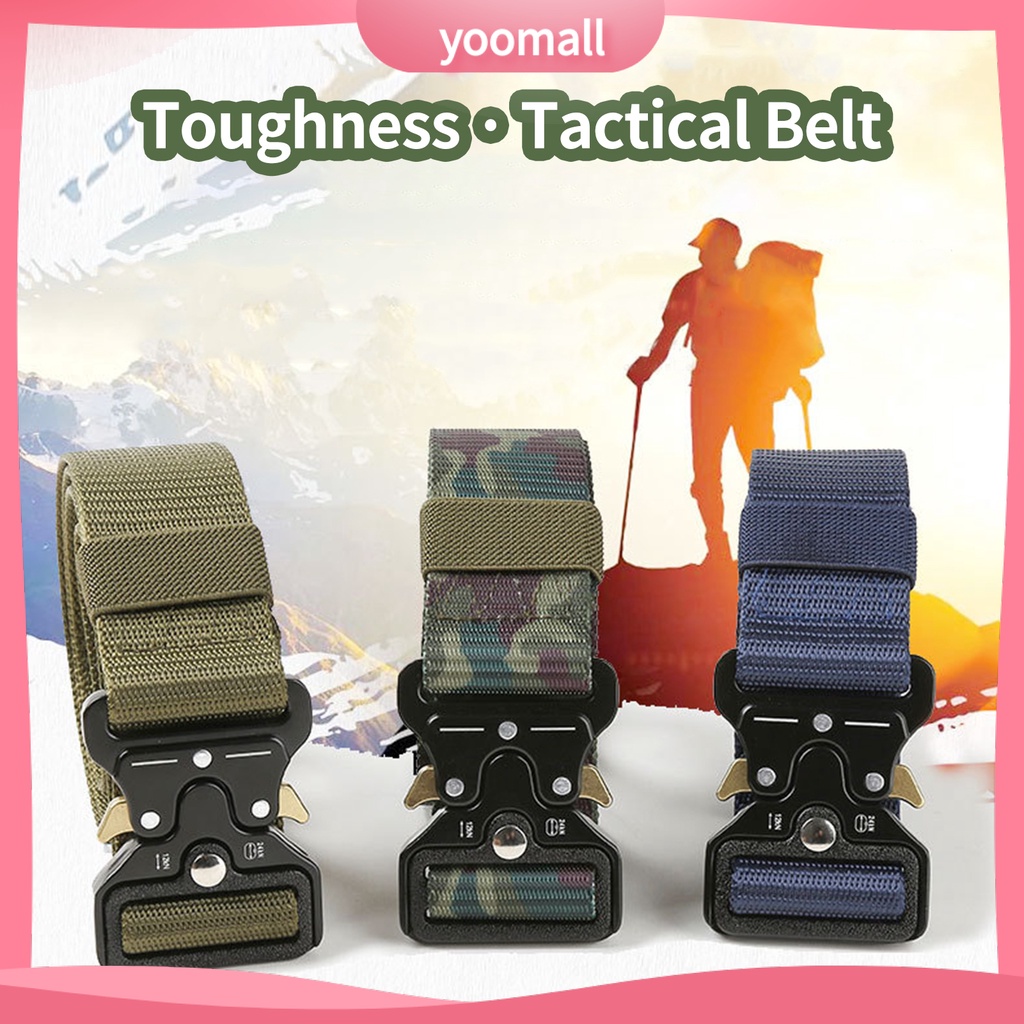 [YM] Thắt Lưng Sinh Tồn Chuyên Nghiệp Màu Trơn Tháo Lắp Nhanh Không Đục Lỗ Có Khóa Điều Chỉnh Mạnh Mẽ Cho