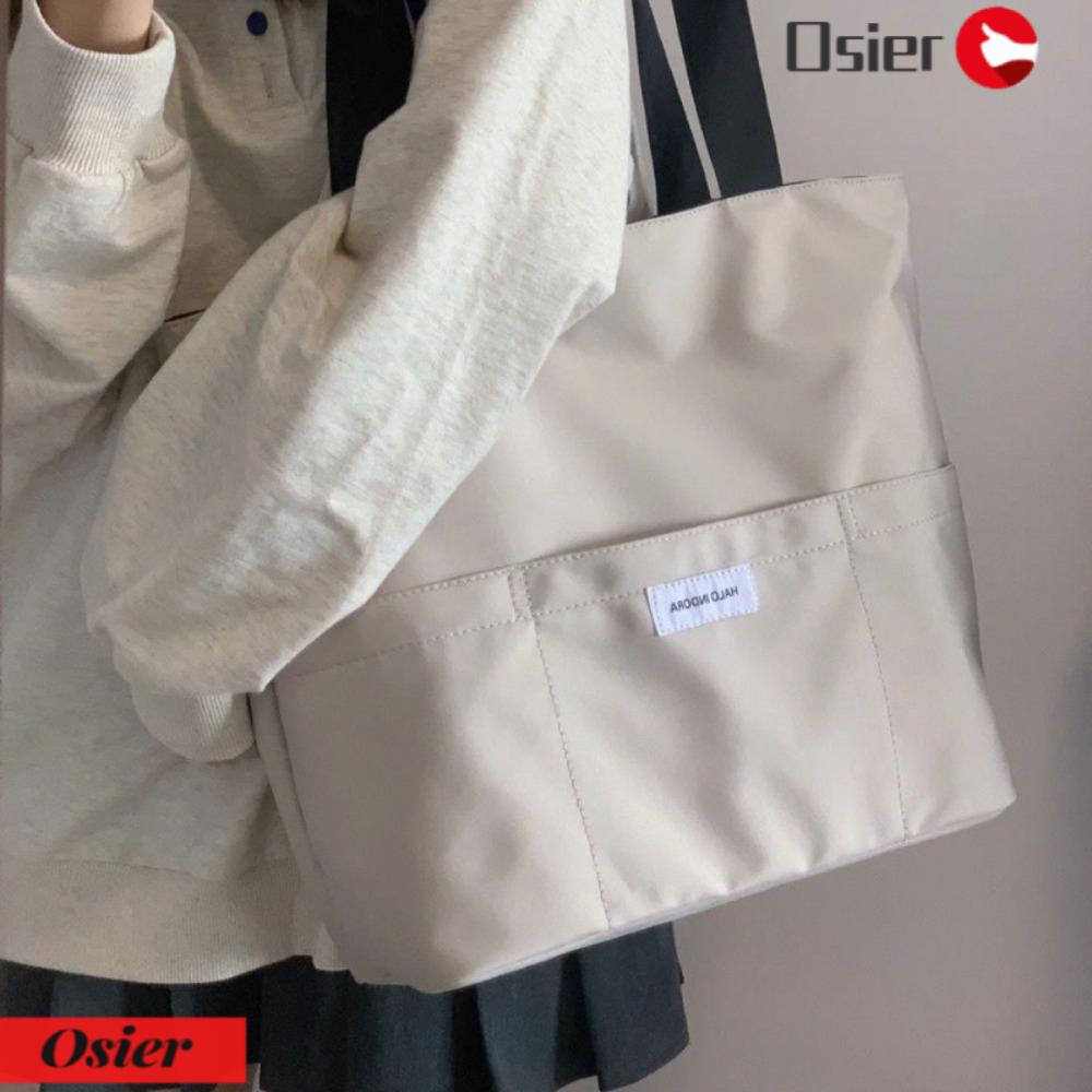 OSIER1 Túi Vải Oxford Màu Sắc Đơn Giản Cho Học Sinh