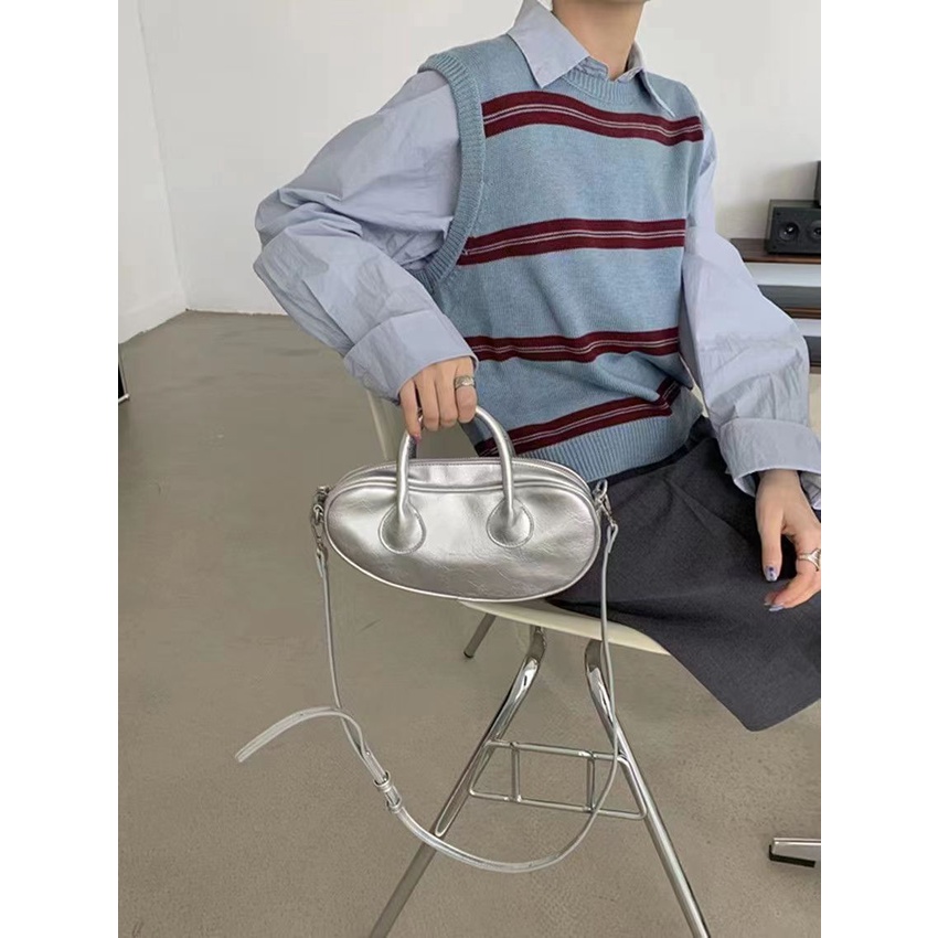 Túi Đeo Chéo Màu Bạc Thời Trang Mùa Hè Mới 2023 Dễ Phối Đồ Dành Cho Bạn Nữ