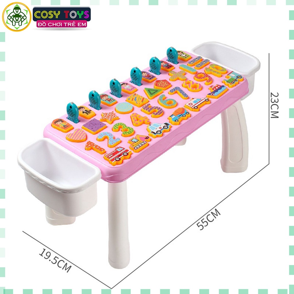 Bàn học chữ số thông minh 5 trong1 có câu cá nam châm 40 chi tiết