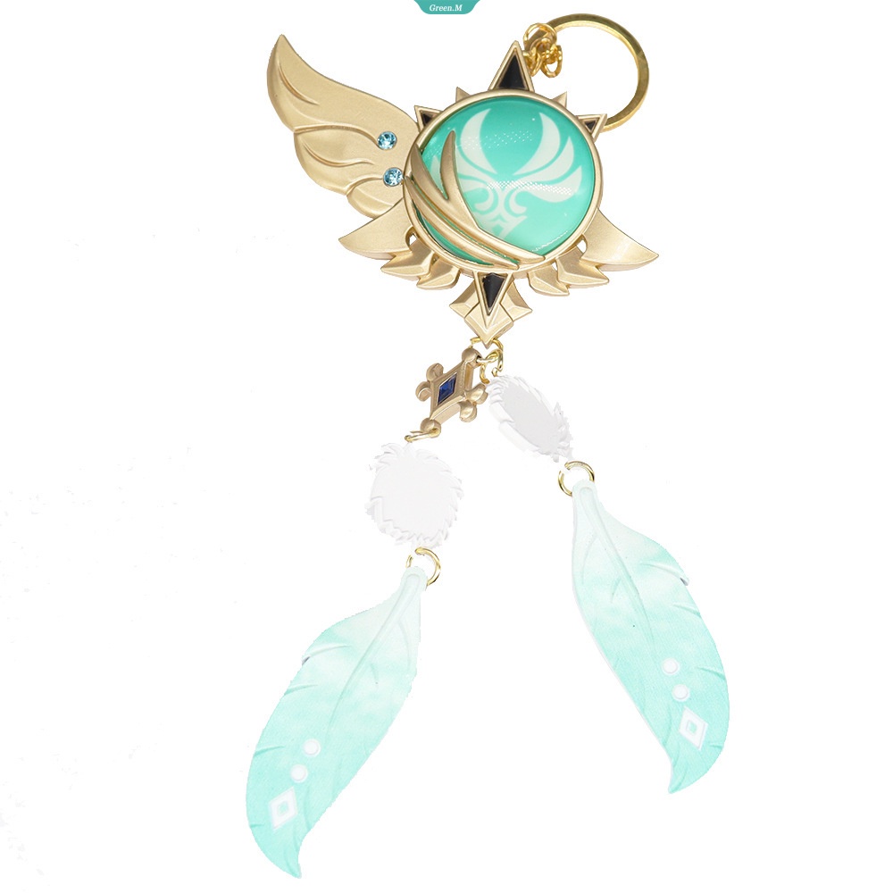 Mới Móc Khóa Kim Loại Hình Anime GenshinImpact Vision Lnazuma Venti 7 Vũ Khí Chính Hãng