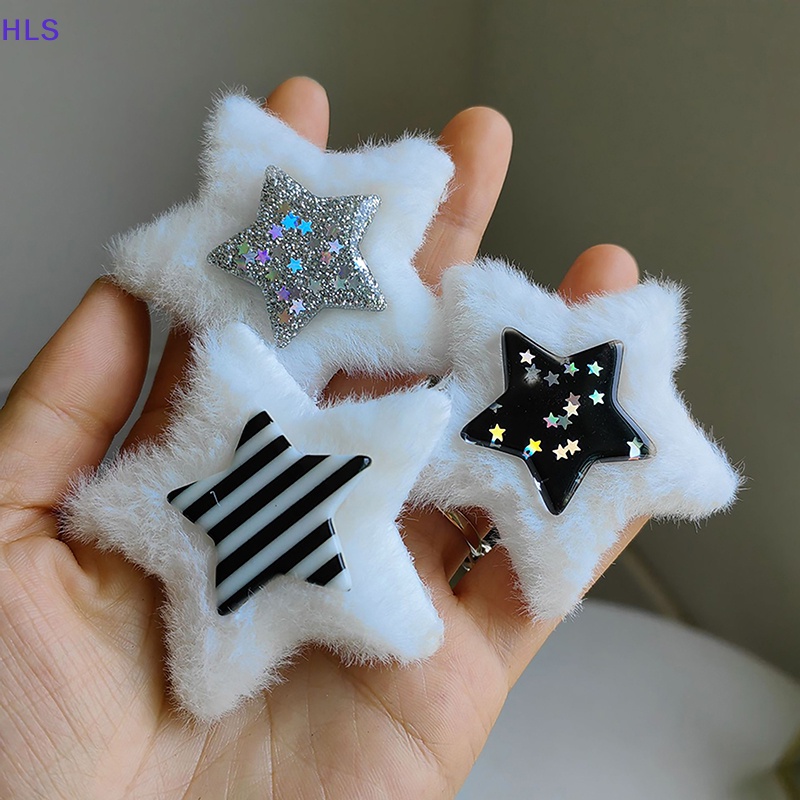 Kẹp Tóc Hình Ngôi Sao Năm Cánh Nhồi Bông Dễ Thương Thời Trang Mùa Đông Y2k