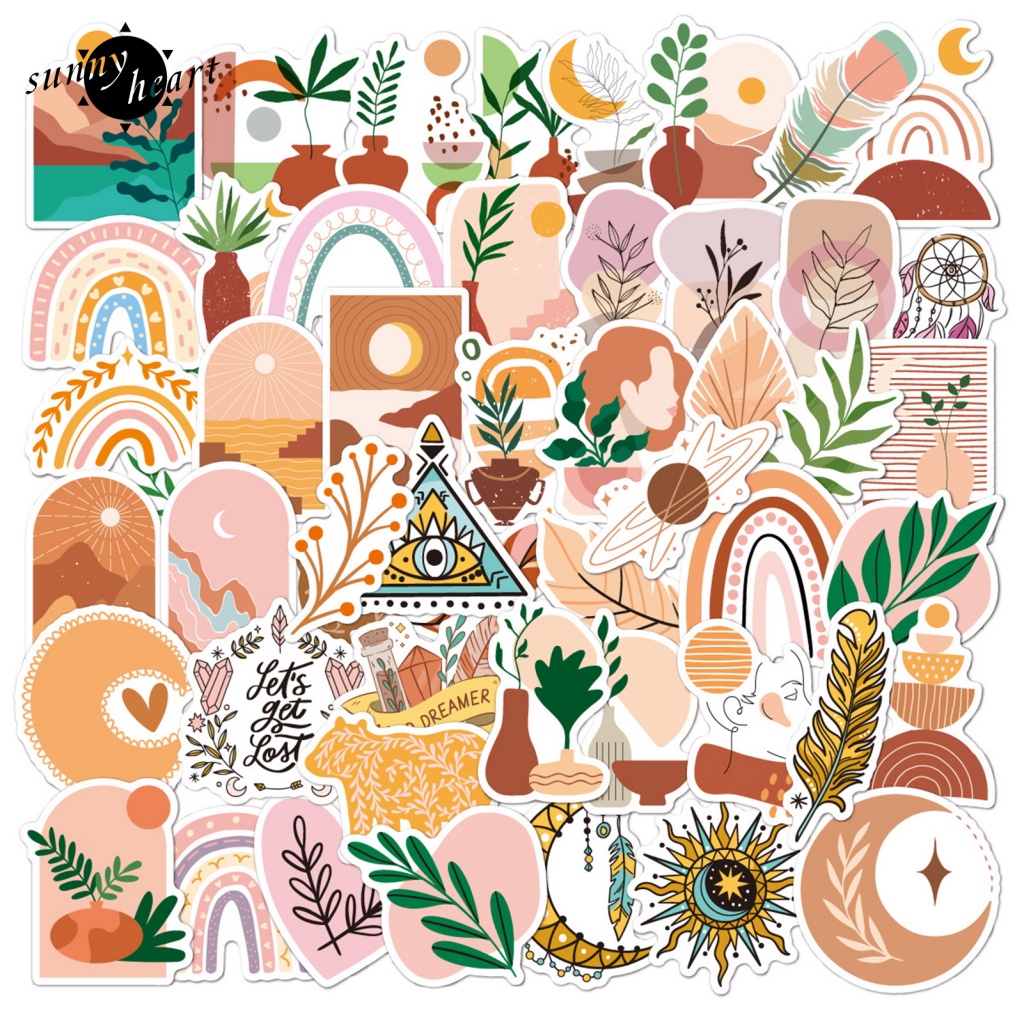 Sunnyheart Bộ 50 Miếng Dán Tuyệt Vời Cho Chai Nước Laptop Xe Hơi Ván Trượt Máy Tính Xe Đạp Sổ Lưu Niệm Đi Học