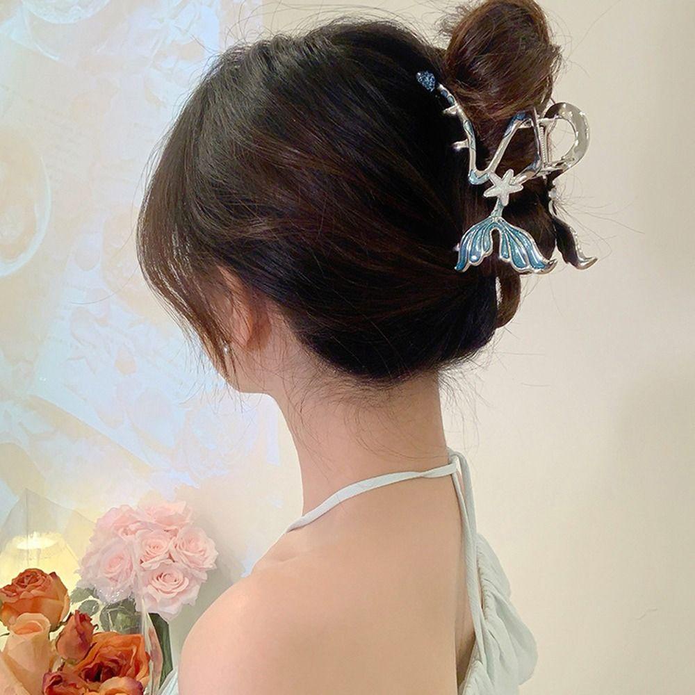 Anemone Kẹp Tóc Hình Đuôi Cá / Sao Biển Cỡ Lớn Thanh Lịch Rửa Mặt Phong Cách Hàn Quốc