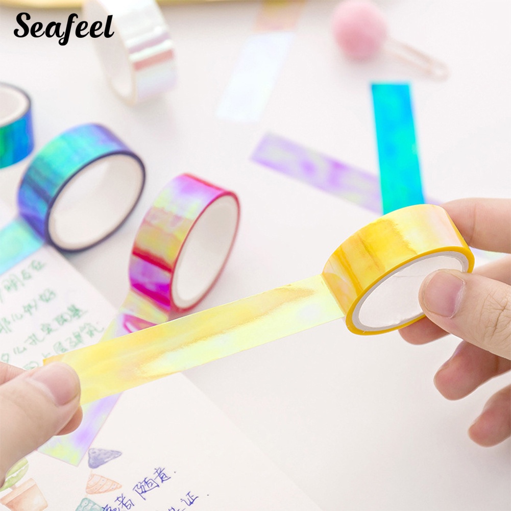 Cuộn Băng Dính Laser Nhiều Màu Chống Nước Trang Trí Sổ Tay DIY