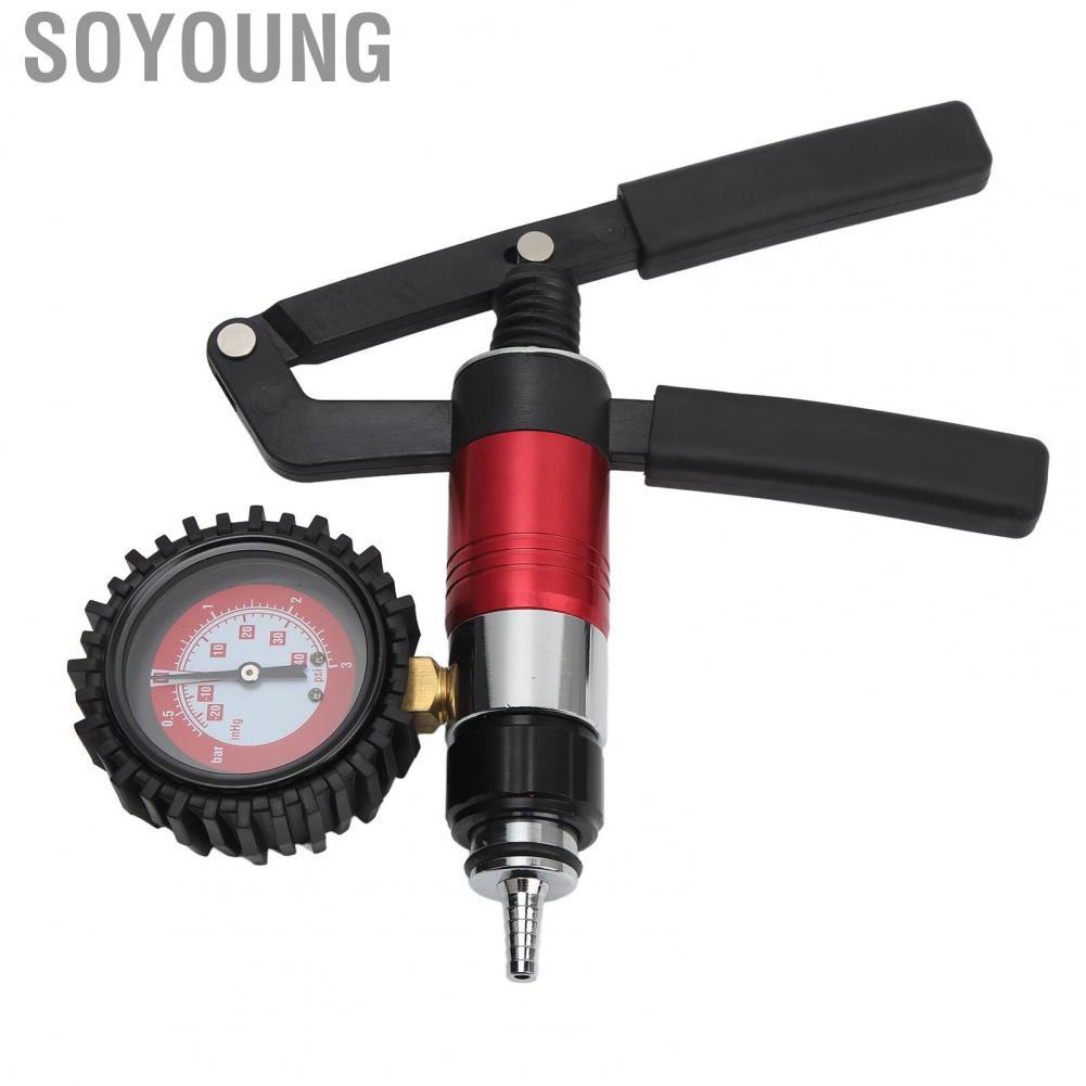 Soyoung Brake Bleeder Kit Easy To Read Hand Held Vacuum Pressure Pump Tester High Precision Convenient 0‑26 Inhg for Truck